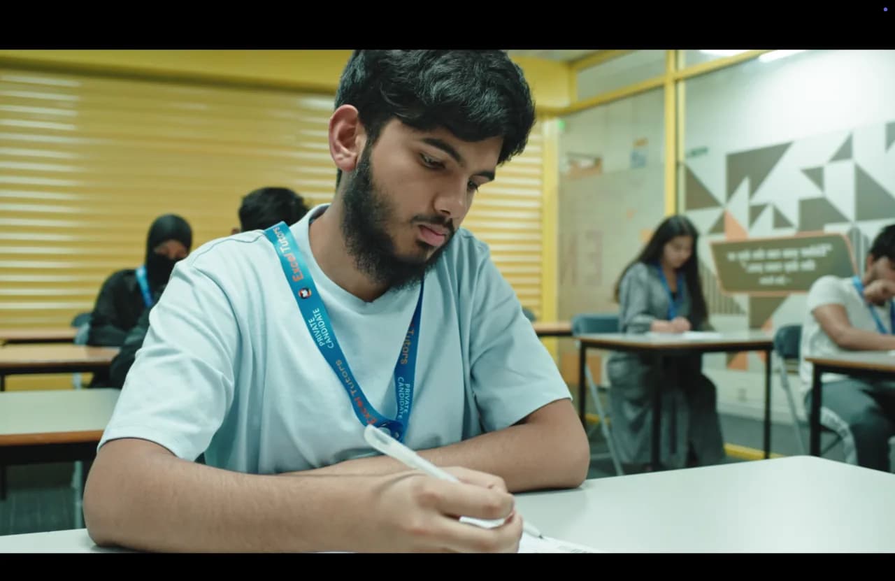 A private candidate sitting an exam in the Excel Tutors exam hall